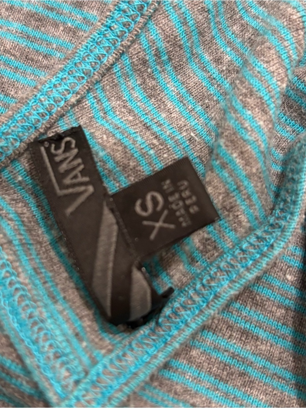 Vans Teal & Gray Striped Racerback Tank Top XS - Picture 8 of 8